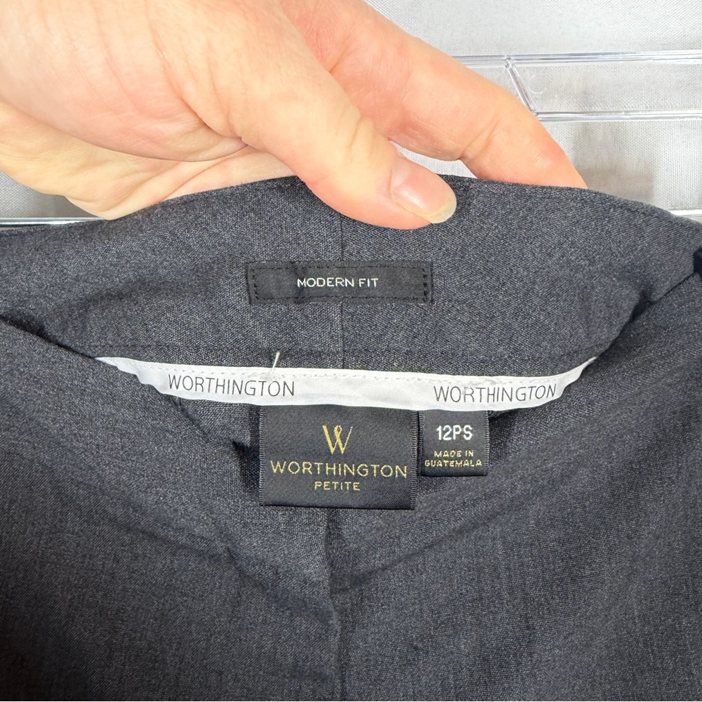 Worthington | Modern Fit Dark Gray Trousers Dress Pants Slacks Women's Size 12PS - Picture 10 of 16